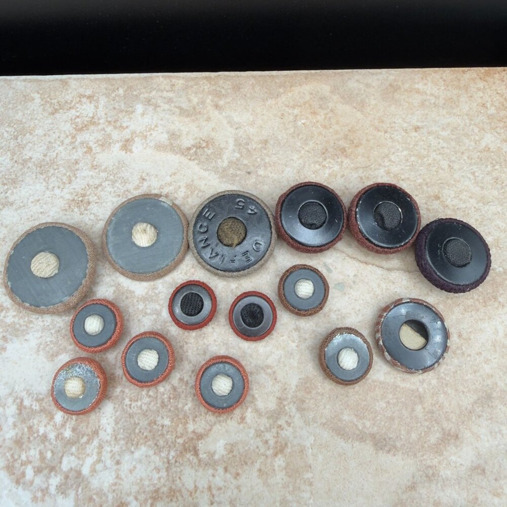 Vintage Mixed Button Lot Fabric Covered Metal Plastic Sewing Craft Variety - Picture 3 of 11